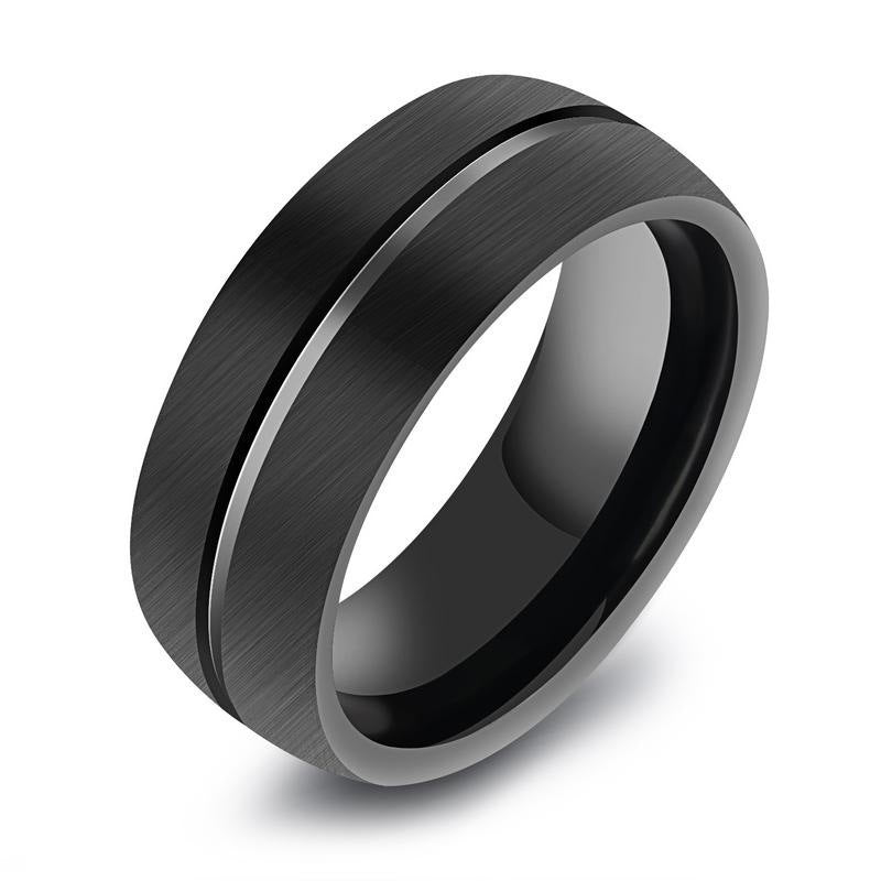 Bague en titane - Acier noir