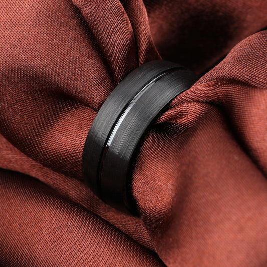 Bague en titane - Acier noir