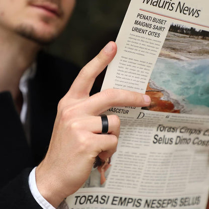 Collection d’Alliances minimalistes - Acier, Noir & Or Mat