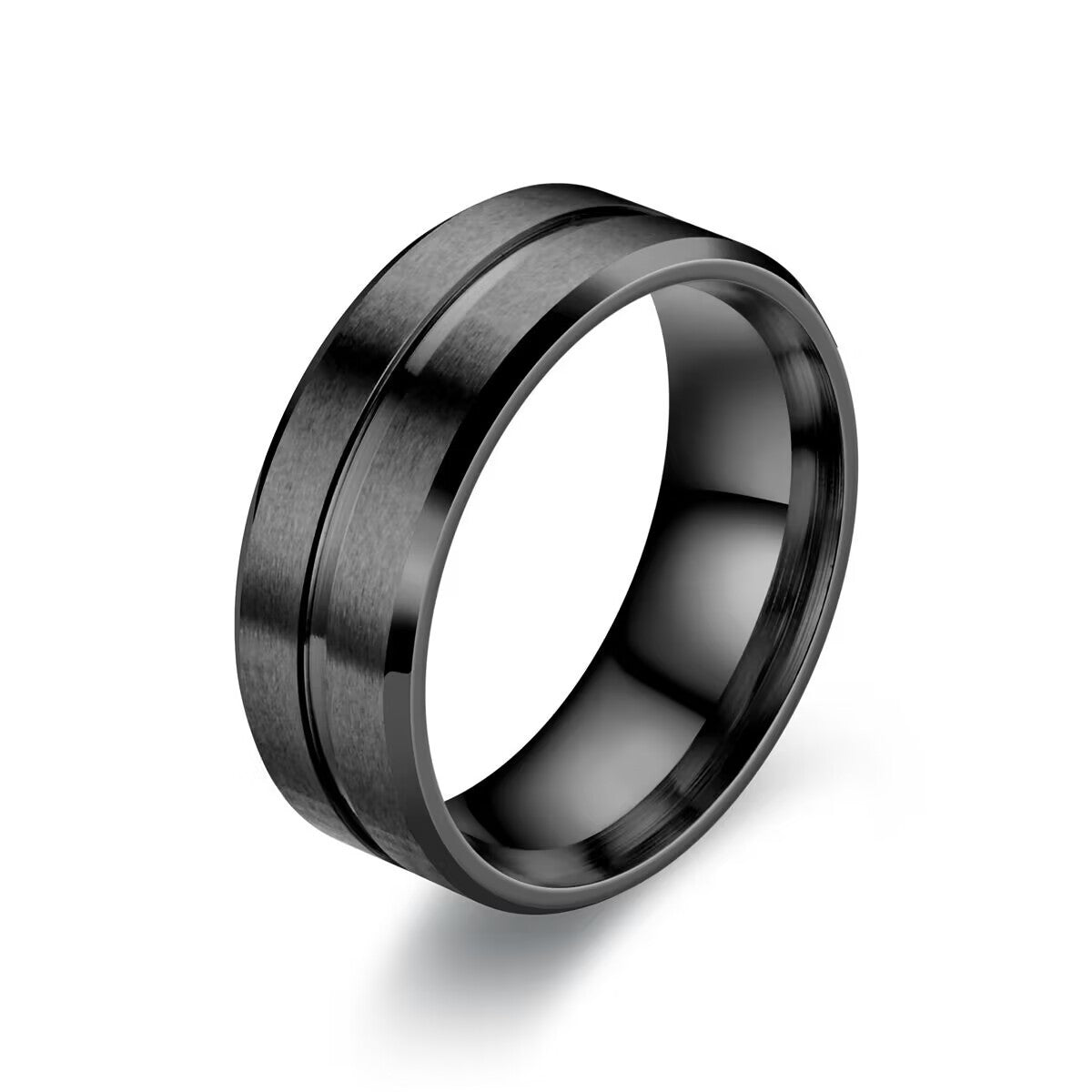 Bague en titane - Acier noir